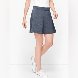 T by Talbots Lightweight Stretch Skirt- Skort Mélange - INDIGO BLUE XL PETITE